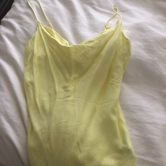 Zara Tops - Zara Yellow satin spaghetti strap/cowl neck shirt!